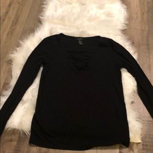 Criss cross long sleeve shirt